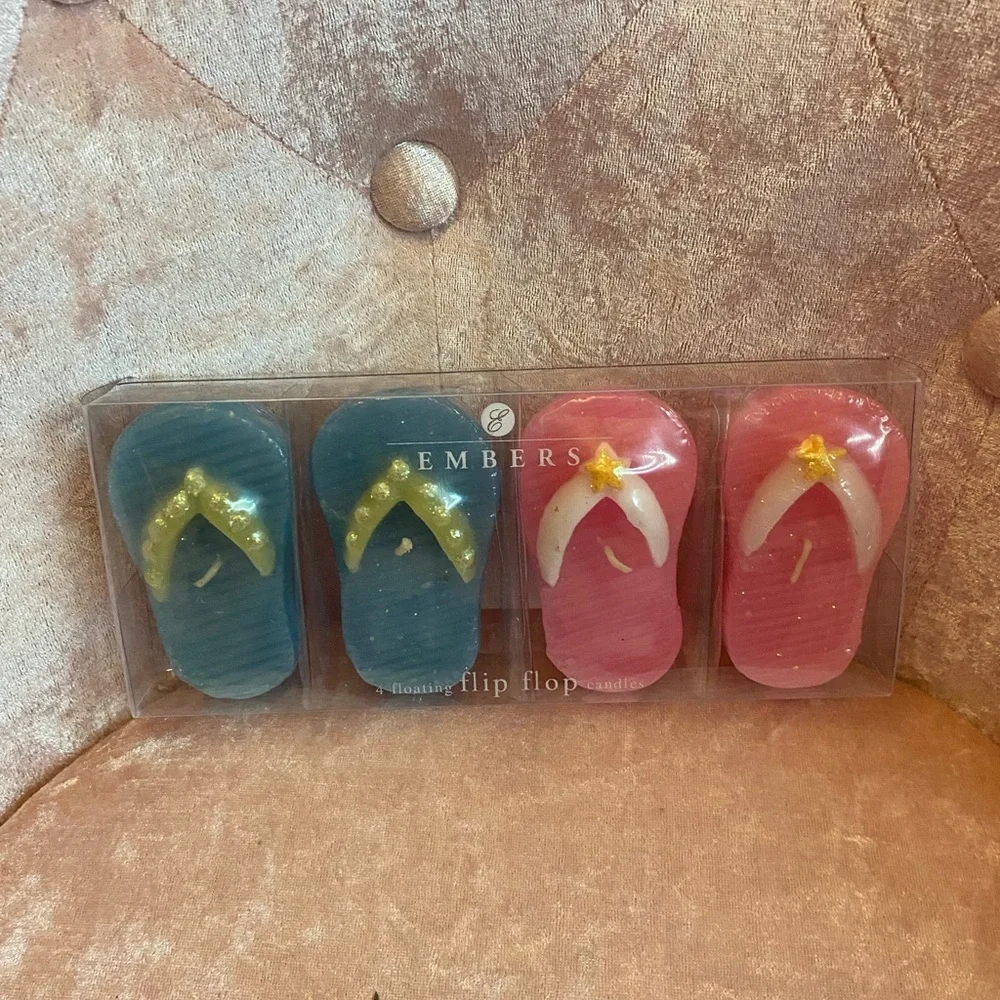 Floating Flip Flop Candles - Pink and Blue